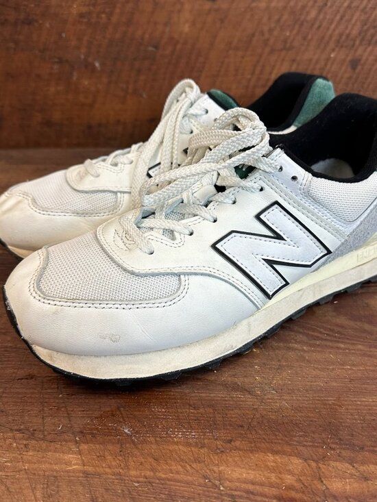 New Balance 574 White Green Lifestyle Sneakers U574VX2 Men\'s Size 9.5 main image 5